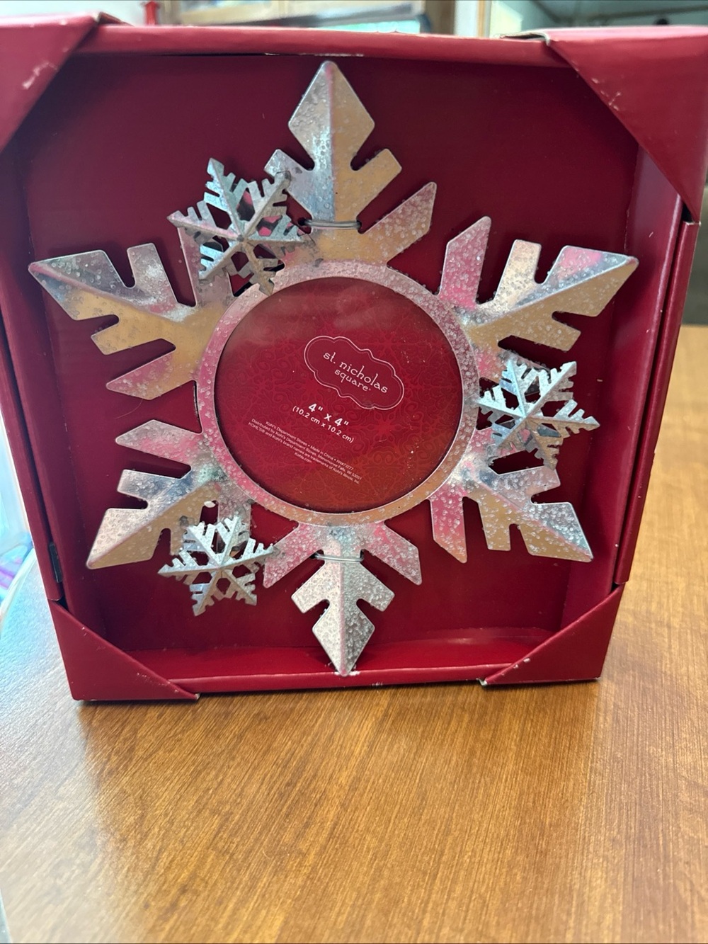 Kohl's St Nicolas Silver Glitter Snowflake Holiday Photo Frame